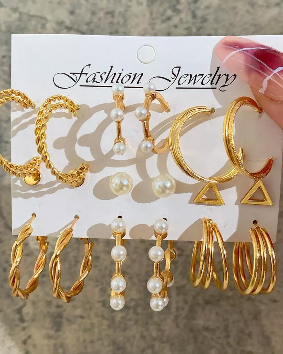 Amazon.com: chain earring double triple four piercing earring set stud 14k  gold filled : Handmade Products