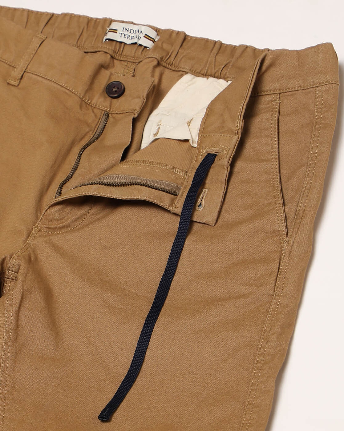 Buy Indian Terrain Men Self Design Textured Brooklyn Slim Fit Trousers -  Trousers for Men 20598920 | Myntra