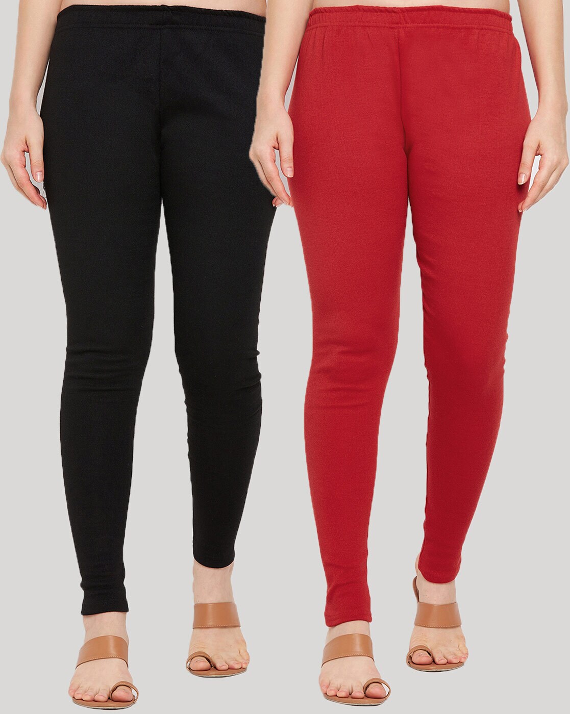 Buy Woolen Leggings for Women, Winter Bottom Wear Combo Pack of 2 Red an  Balck Garam at