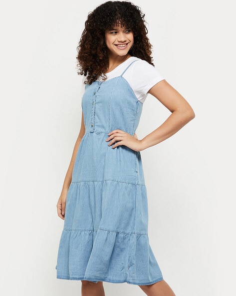 Amazon.com: Anna-Kaci Women's Strap Short Denim Pinafore Bib Overall Dress,Blue,Small  : Clothing, Shoes & Jewelry