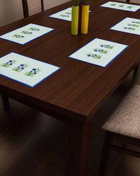 sej by nisha gupta Set of 6 Blue Floral Printed Table Placemats-picture-42