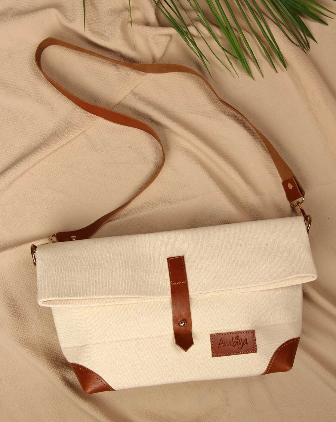 BUY ONEarth Cream & Round Sling Bag Online at best price in India