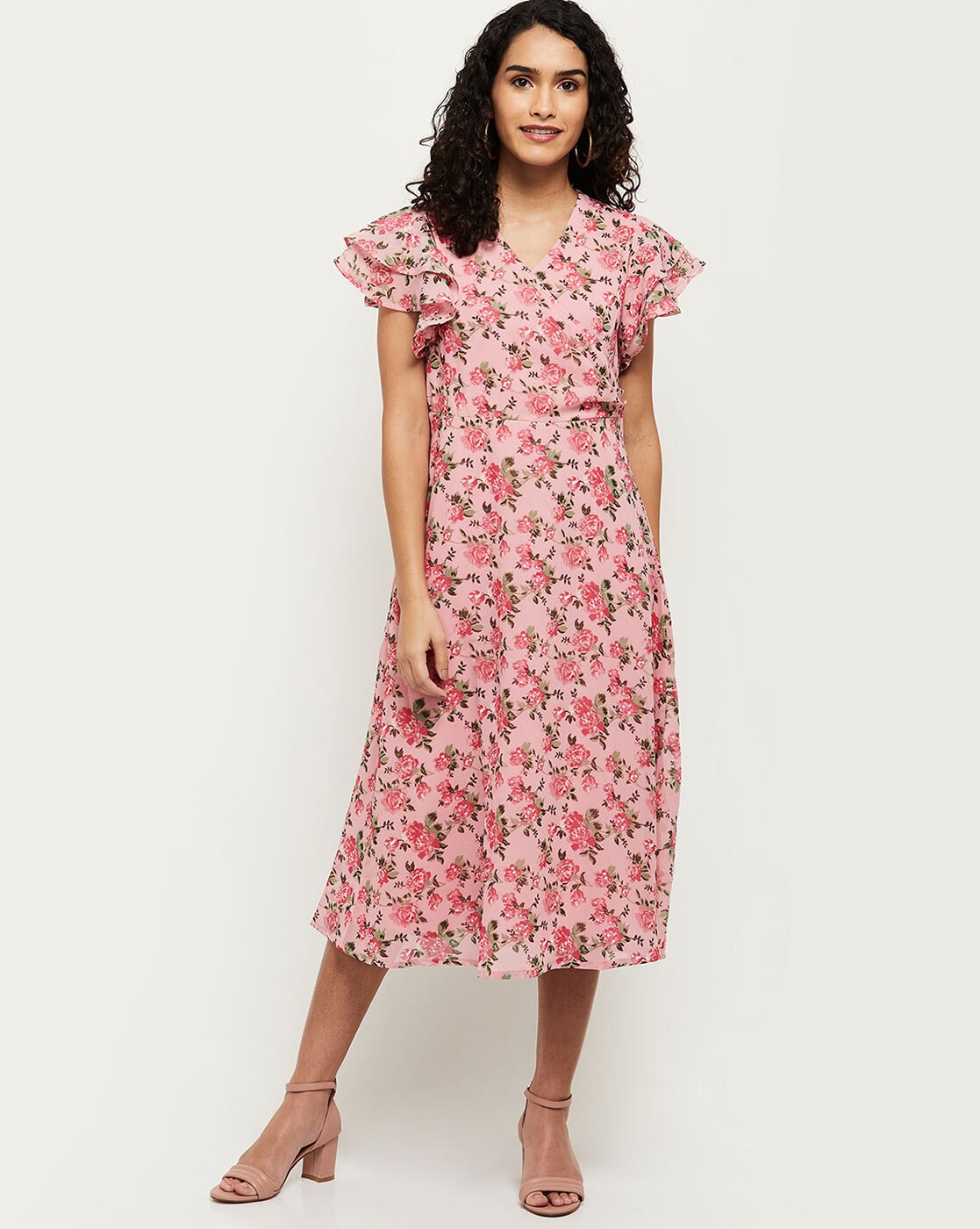 Women's Ruffle Midi Dress - Wild Fable™ Pink Xxs : Target