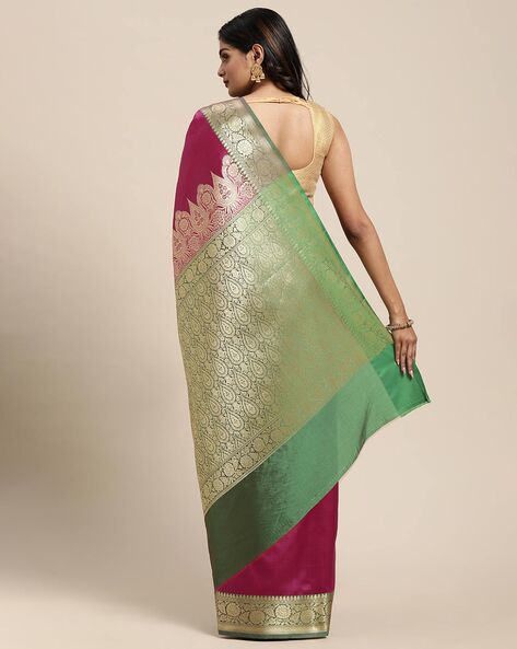 Green Katan Silk Saree buy online -