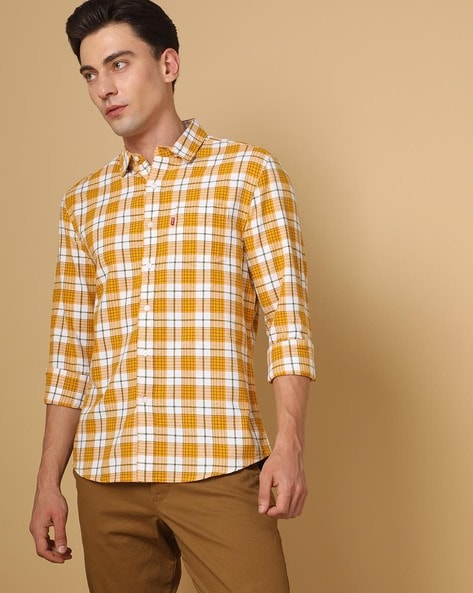 Men Checked Slim Fit Shirt