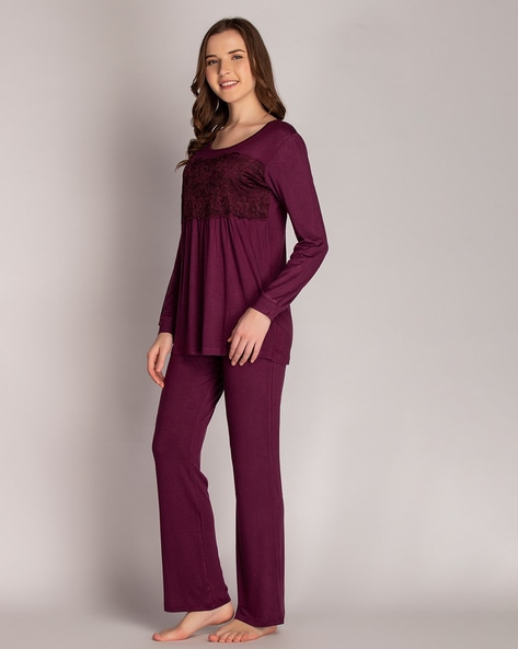 Lavender Modal Pyjama Set, Sleepwear for women
