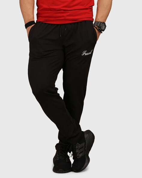 Black Solid Track Pants