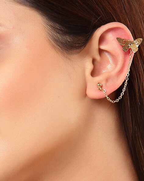 Buy Gold-Toned & White Earrings for Women by Ferosh Online | Ajio.com