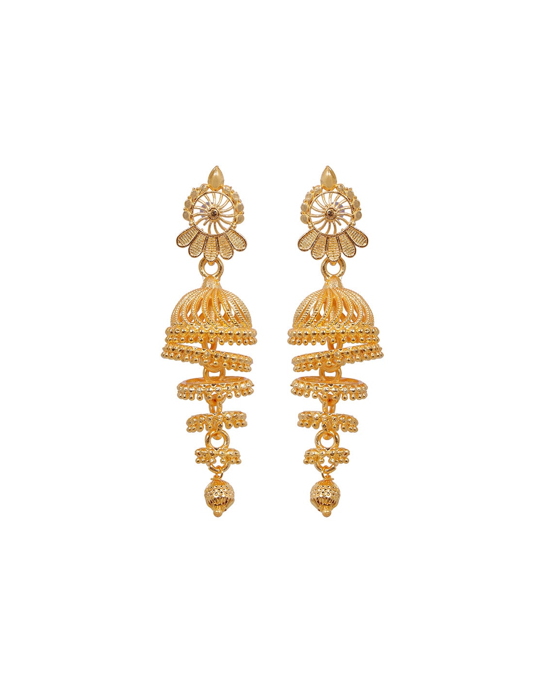 Gold Finish Multi-Colored Stone Long Jhumka Earrings Design by Mine of  Design at Pernia's Pop Up Shop 2024
