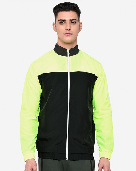 Buy SKULT Men Neon Green & White Regular Fit Cut & Sew Casual Jacket Online  at Low Prices in India - Paytmmall.com