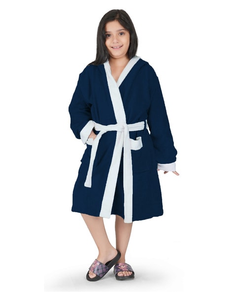 BC BARE COTTON Bare Cotton Kids Microfiber Fleece Shawl Robe - Girls -  Turquoise - Large - Walmart.com
