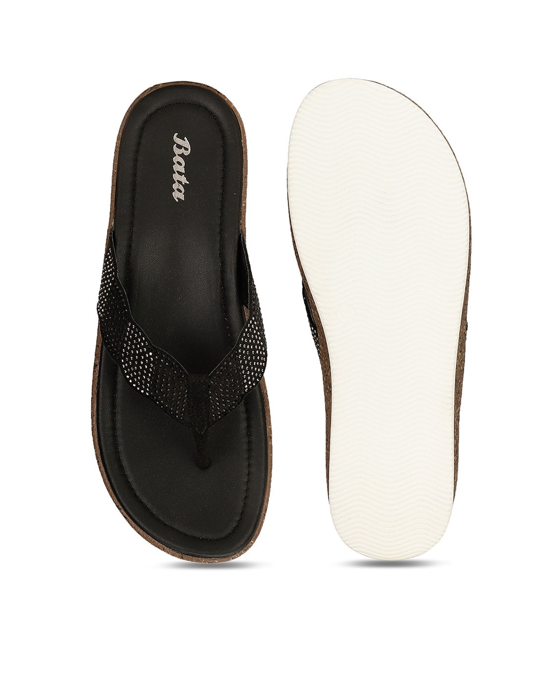 Bata flip flops store black