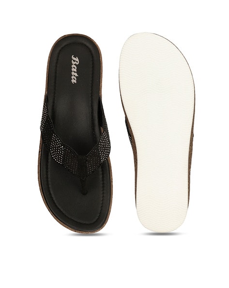 Buy Black Flat Sandals for Women by Bata Online Ajio