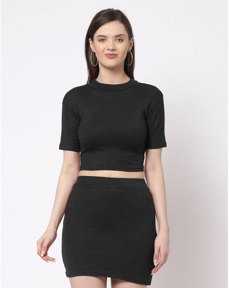 KLOTTHE Slim Fit Top with Skirt Set