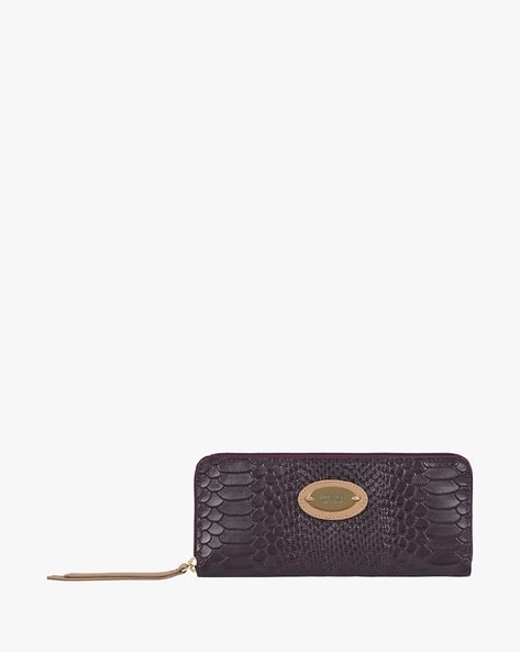 Women Croc-Embossed Zip-Around Wallet