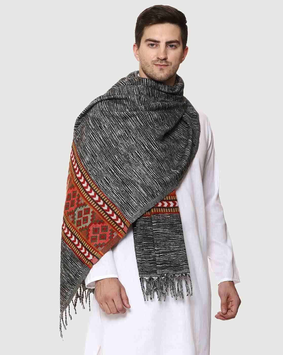 Buy Grey Shawls & Wraps for Men by Weavers Villa Online