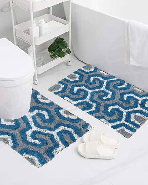 AAZEEM Geometric Pattern Bath & Contour Mats 2.5' x 1.5'