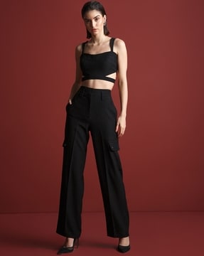 Zara Woman High Waist Black Pants Trousers