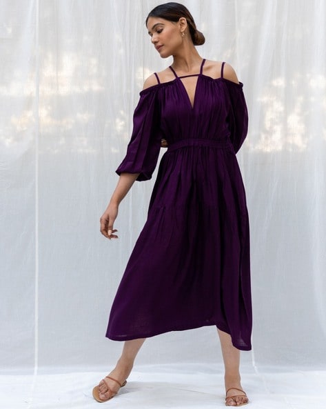 Aubergine shop color dress