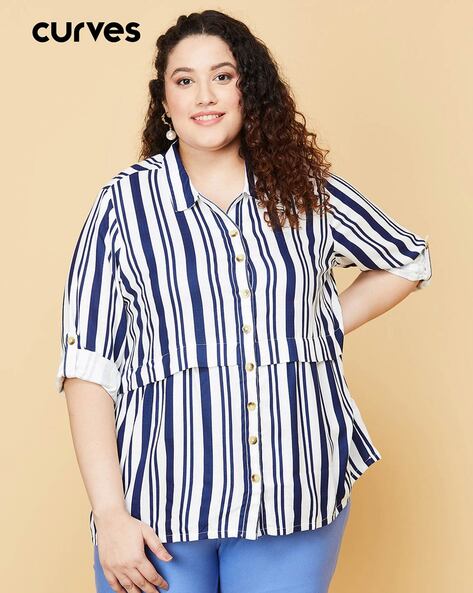 Plus size shop casual shirts