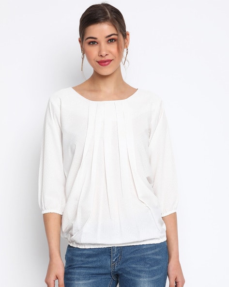 Mayra Printed Round-Neck Top