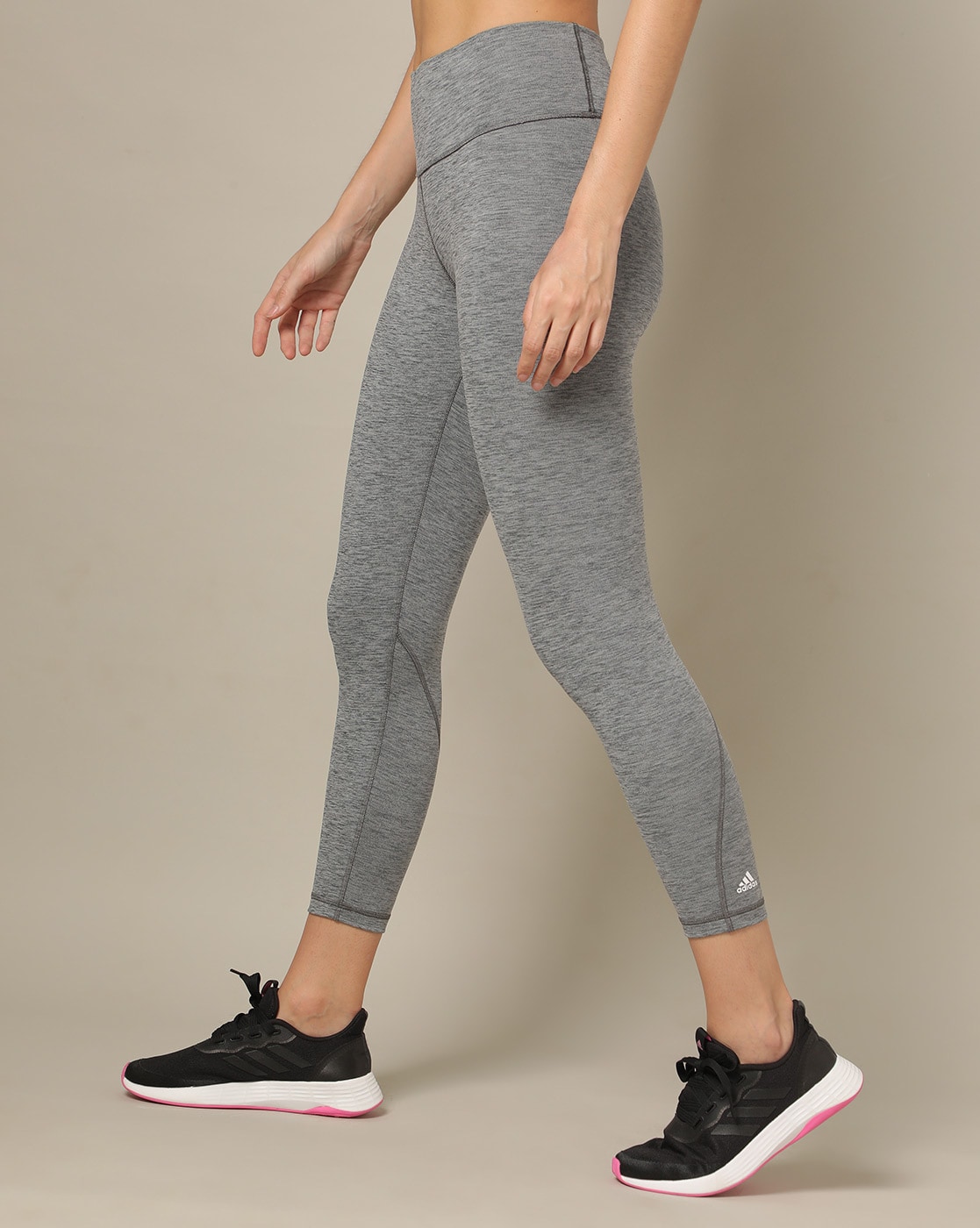 Adidas Tech Fit Climalite Womens Large Gray Athletic Yoga Sports