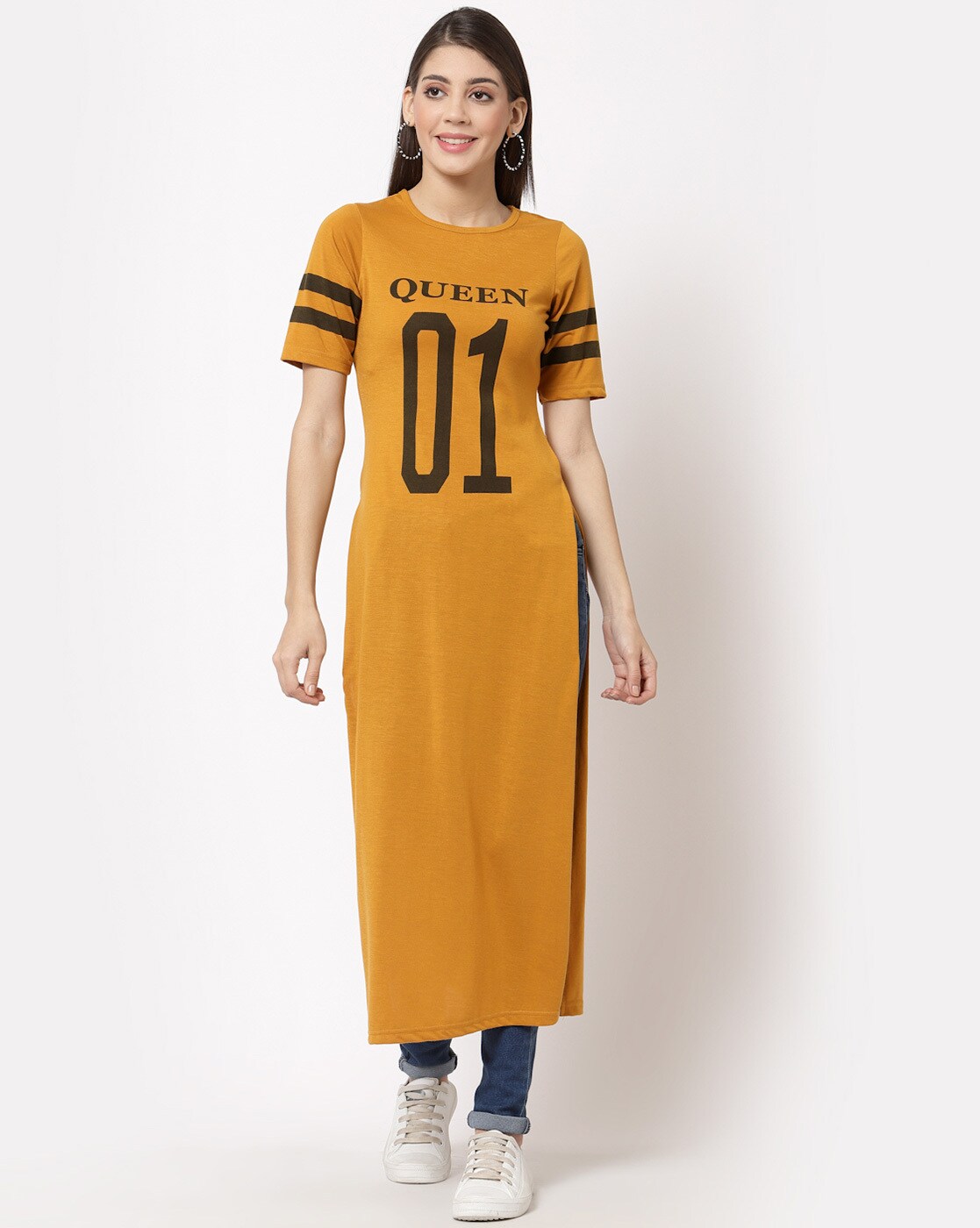 Mustard t 2024 shirt dress