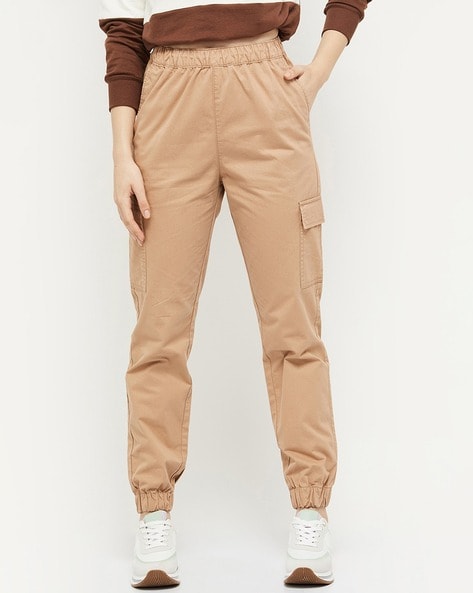 Buy Khaki Trousers & Pants for Women by FNOCKS Online