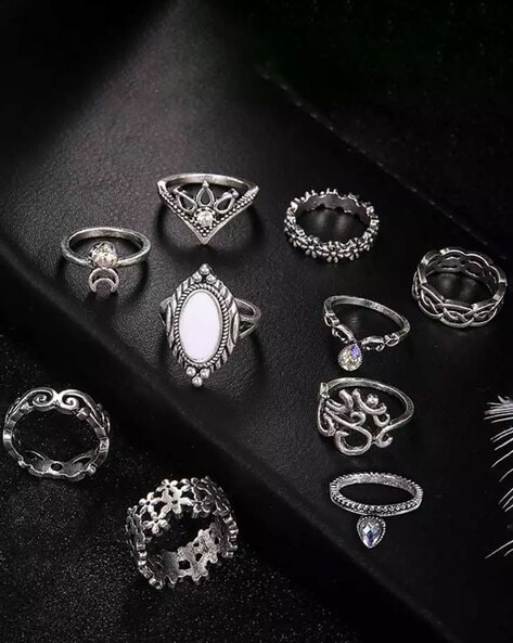 Fashionable Stable Rings Midi Ring Set 5 Pcs | Anillos, Anillos con perlas,  Anillos de brillantes