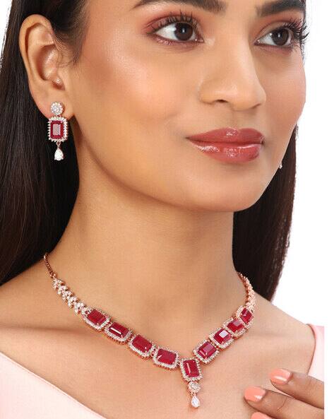 Voylla Rose Gold Brass Necklace Sets