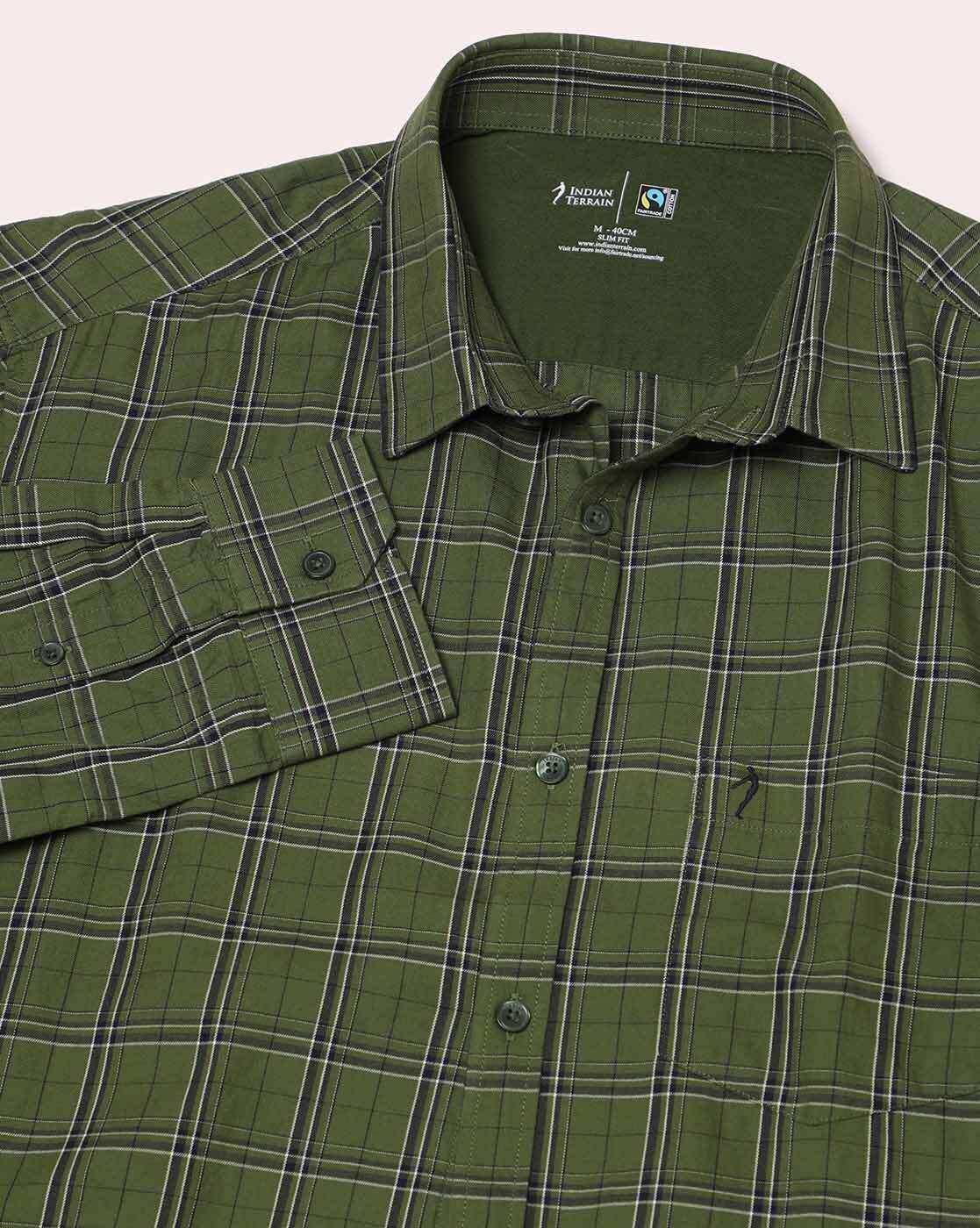 Buy Green Shirts for Men by INDIAN TERRAIN Online