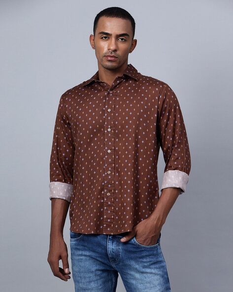 Brown Color Stylish Breathable Full Sleeves Casual Denim Men's Shirt For  Party Wear Collar Style: Classic at Best Price in Surat | Manish Enterprises