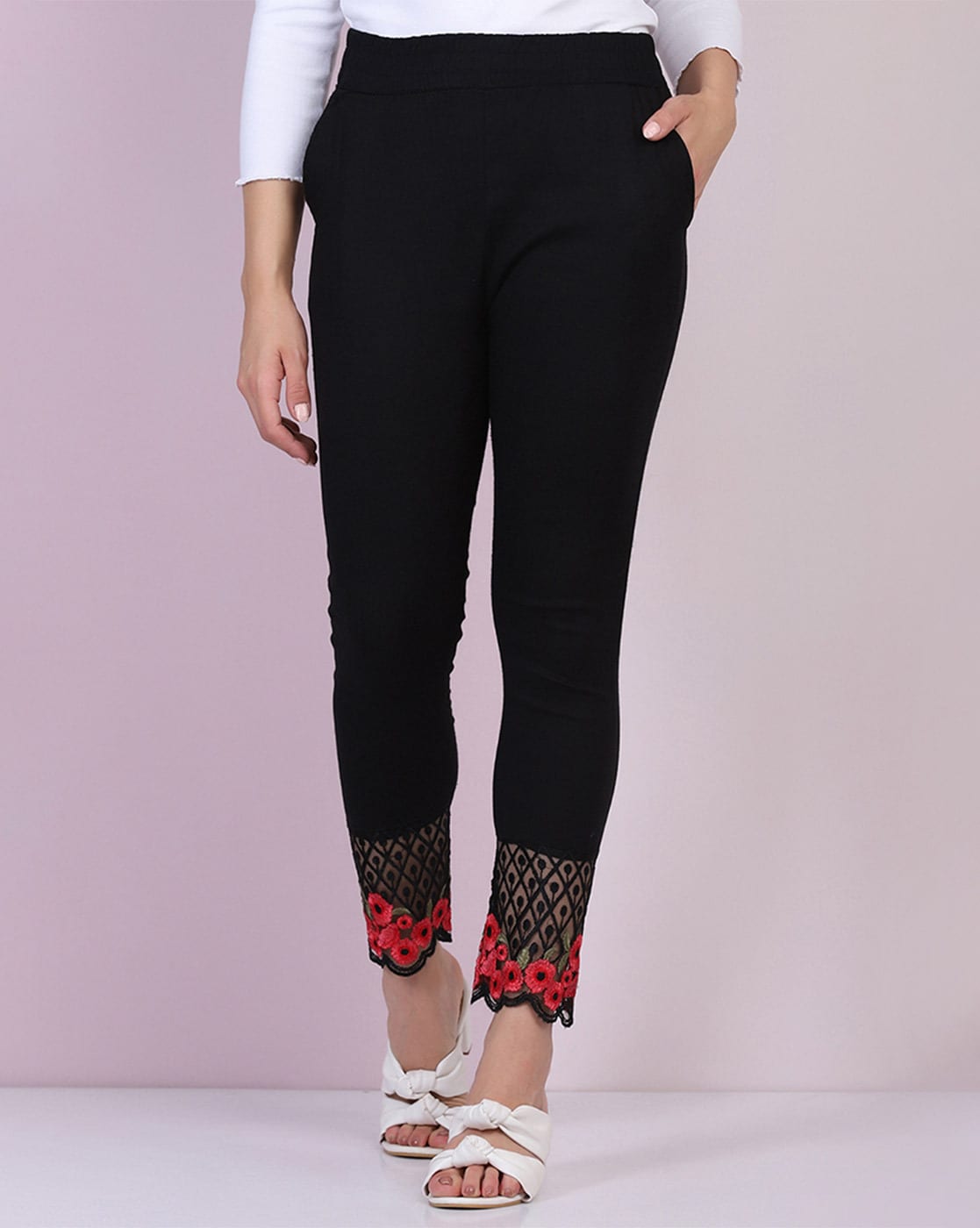 Black Sheer Lace Flare Leggings Plus Size | Hot Topic