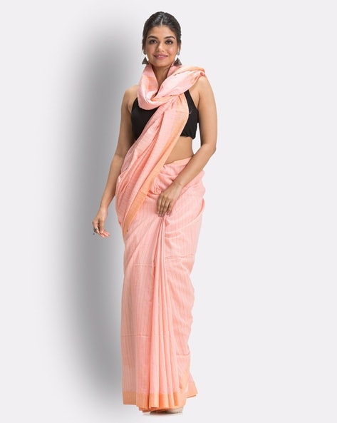 Buy Banarasi Saree In Salmon Pink online-Karagiri