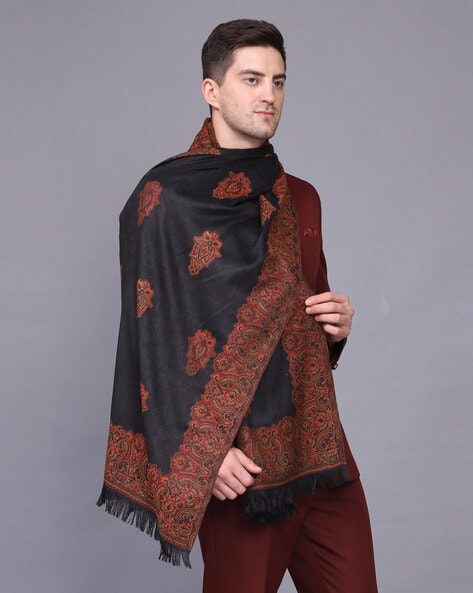 Buy Black Shawls & Wraps for Men by Weavers Villa Online