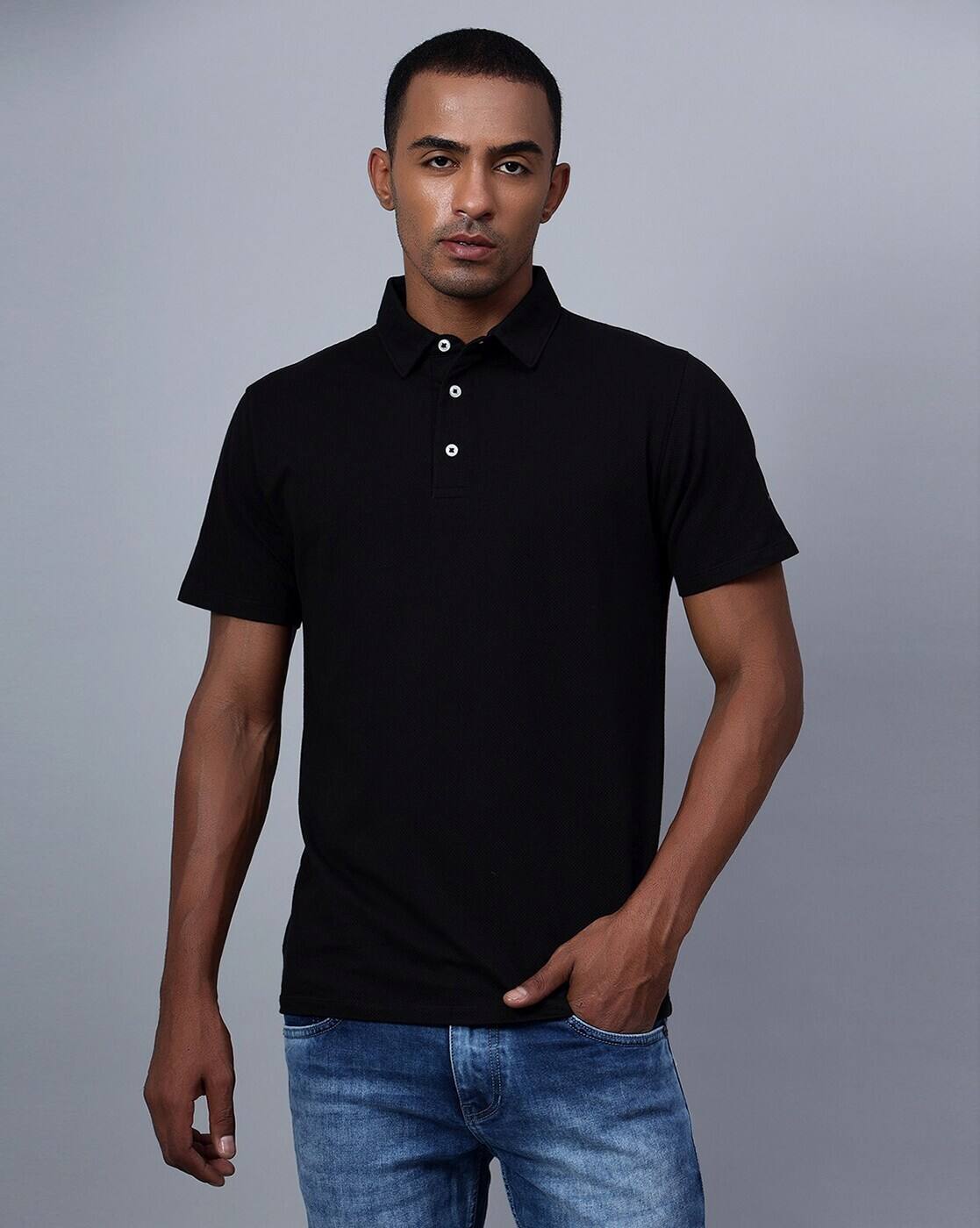 Buy Hencemade Slim Fit Short-Sleeve Polo T-Shirt Online | Ajio.com
