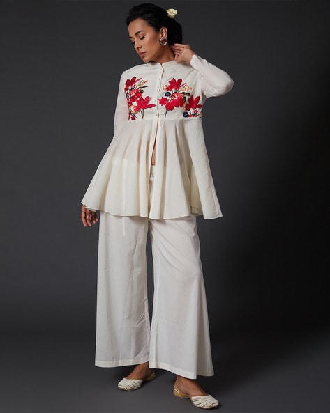 Buy Balance By Rohit Bal Embroidered Flared Kurta with Bottom