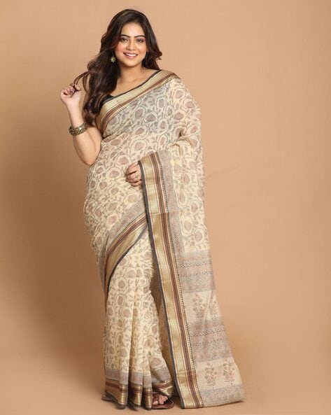 Gajanan 5.5 m (separate blouse piece) Gadwal Sarees Small Border at best  price in Rajkot