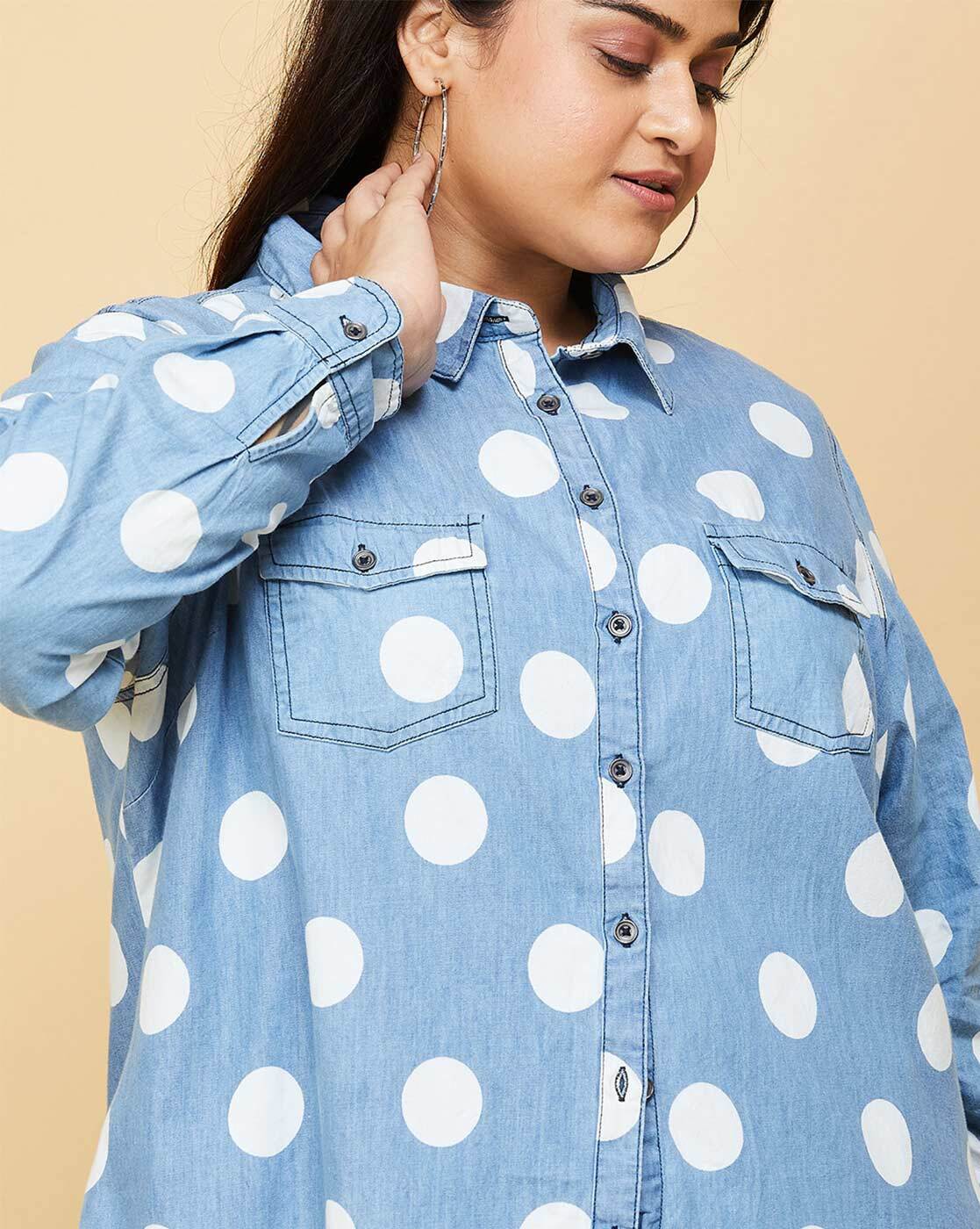 Light blue sequins denim shirt – Mitali Wadhwa