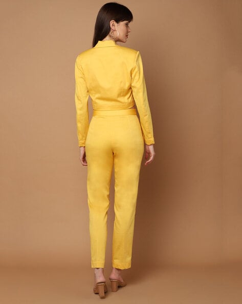 Unique Fashion Zari Embroidered Mustard Yellow Straight Pant Suit LSTV117204
