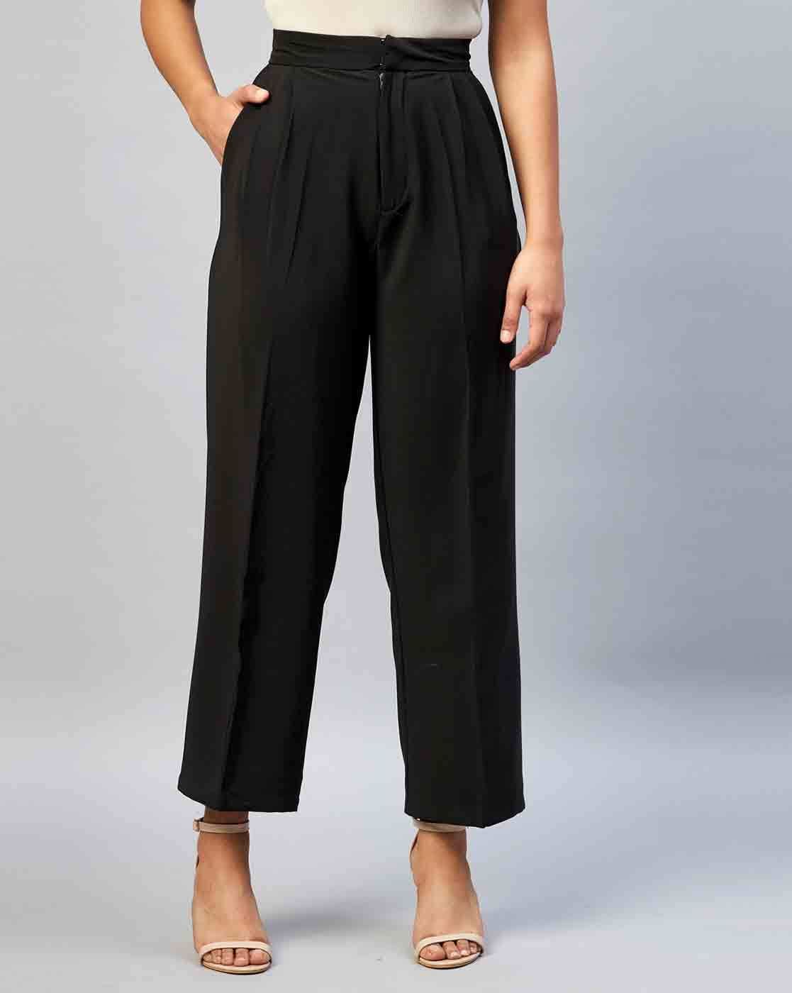 Buy HIGH-RISE WIDE-PLEAT STRAIGHT TROUSER for Women Online in India