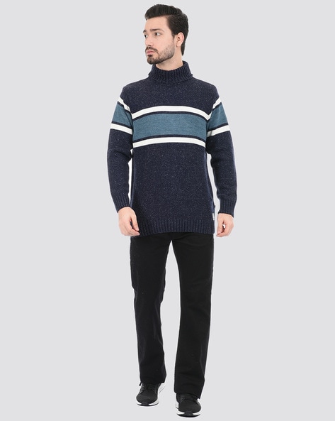 Striped turtleneck outlet sweater mens