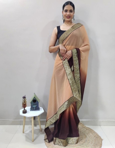 Black Ruffle Pre-Stitched Saree - Suruchi Parakh - East Boutique