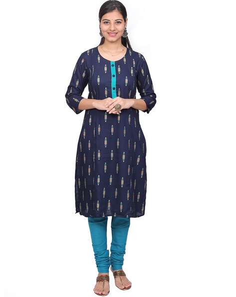 Straight Kurti with Front Zip