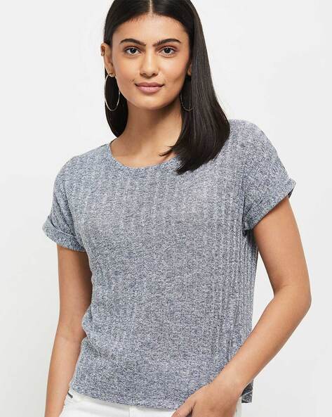 Textured Round-Neck T-shirt