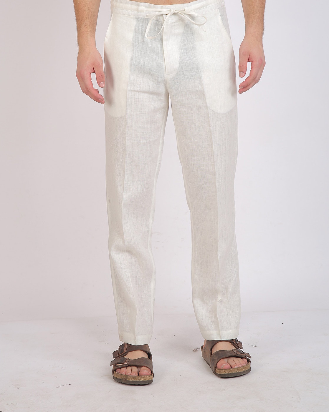 Women's High-rise Wide Leg Linen Pull-on Pants - A New Day™ White S : Target