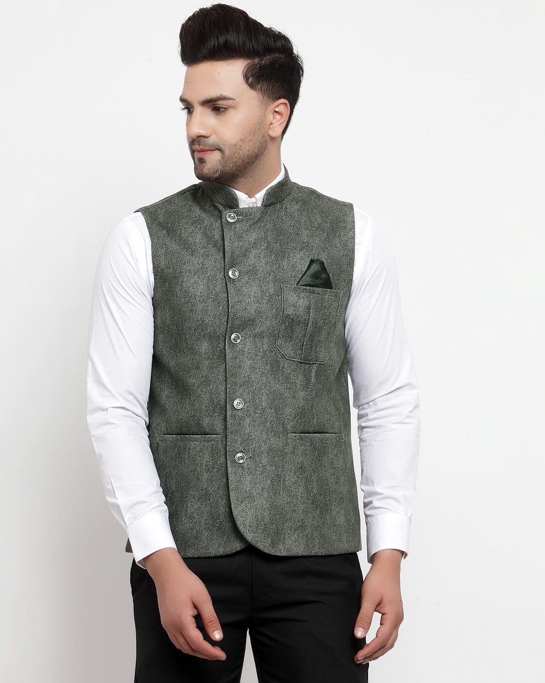 Buy Grey 3-Piece Ethnic Suit for Men by KLOTTHE Online | Ajio.com