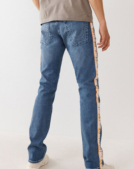 Buy True Religion Women Mid-Wash BILLIE Straight Flap-Pockets Jeans Online  - 910452 | The Collective