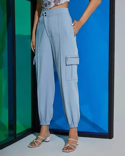 Mid-Rise Cargo Pants with Flap Pockets