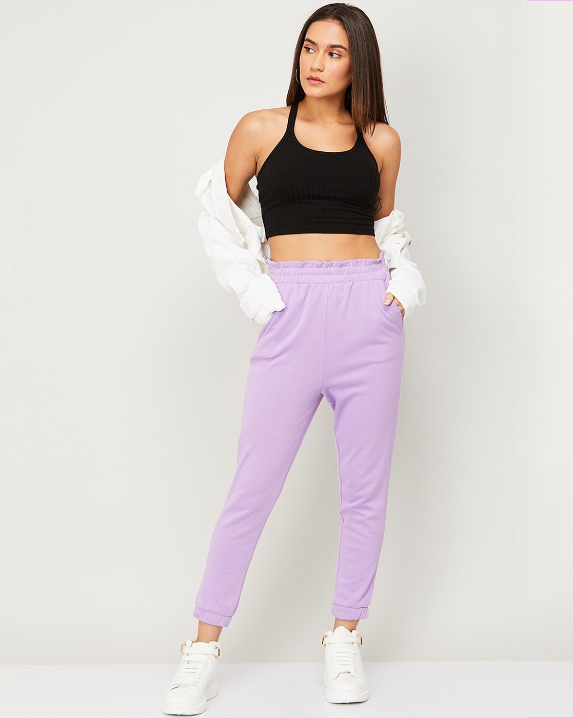 Topshop purple online joggers